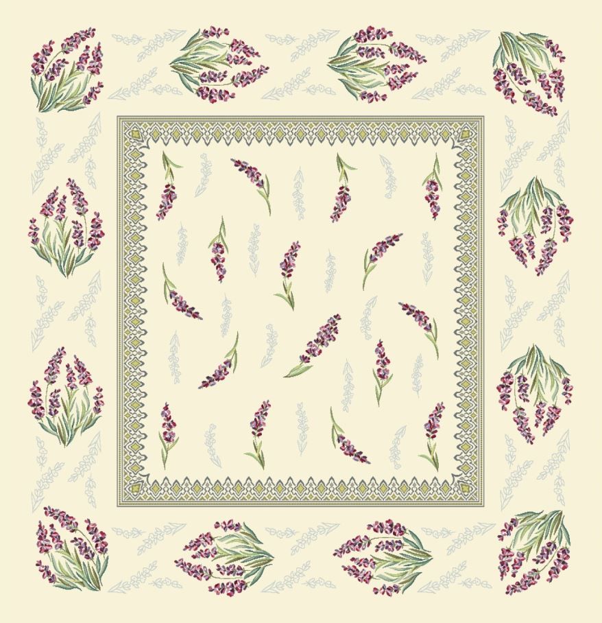 Decke 100/100 Gobelin Lavendel 75% PES/22% CO/3% Polyacryl Höhe x Breite 100 x 100 cm