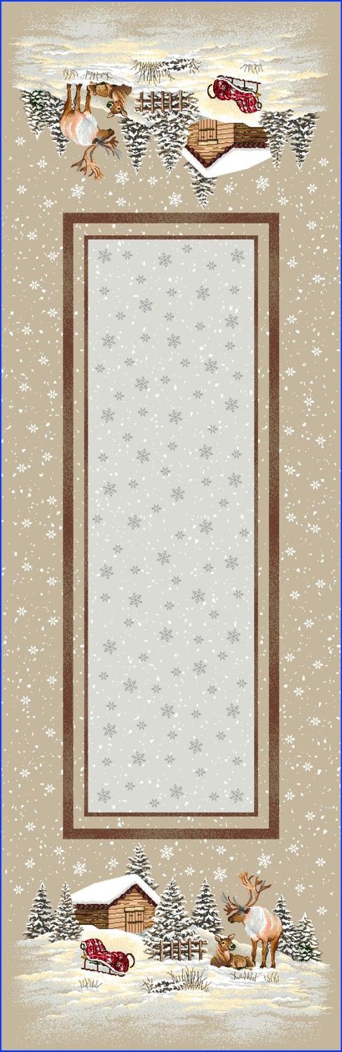 Läufer 47/140 Gobelin Winterlandschaft 75% PES/22% CO/3% Polyacryl Höhe x Breite 140 x 50 cm