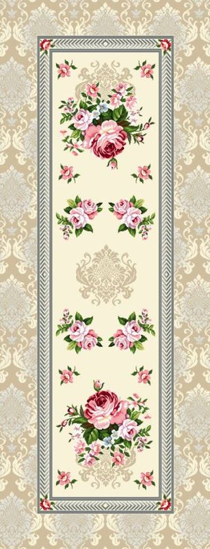 Läufer 40/100 Gobelin Rosen creme 75% PES/22% CO/3% Polyacryl Höhe x Breite 40 x 100 cm Läufer 40/100 Gobelin Rosen creme 75% PES/22% CO/3% Polyacryl Höhe x Breite 40 x 100 cm