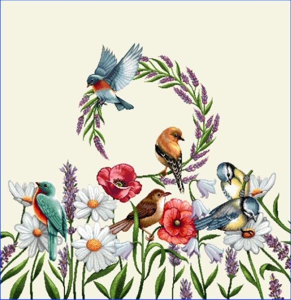 Kissen 45x45 Blumenwiese Vögel Gobelin 75% PES/22% CO/3% Polyacryl Höhe x Breite 45 x 45 cm Kissen 45x45 Blumenwiese Vögel Gobelin 75% PES/22% CO/3% Polyacryl Höhe x Breite 45 x 45 cm