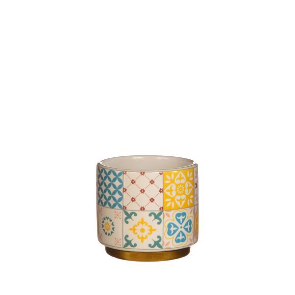 Topf Faro blue yellow H6,5 cm D7 cm HxBxT 6.5 x 7 x 7 cm Topf Faro blue yellow H6,5 cm D7 cm HxBxT 6.5 x 7 x 7 cm