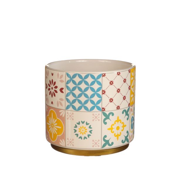 Topf Faro blue yellow H11 cm D11,5 cm HxBxT 11 x 11.5 x 11.5 cm Topf Faro blue yellow H11 cm D11,5 cm HxBxT 11 x 11.5 x 11.5 cm