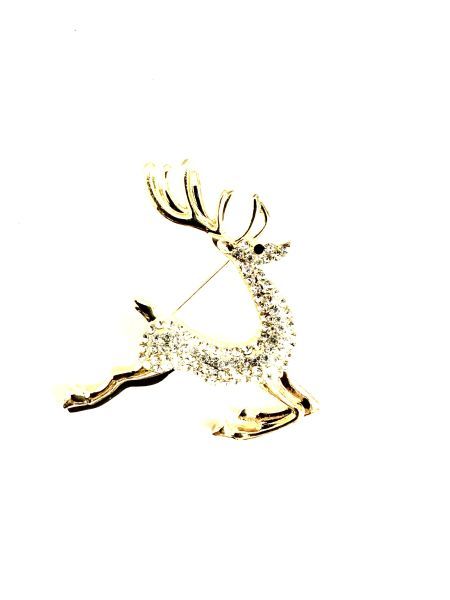 Brosche Hirsch gold Strass Brosche Hirsch gold Strass