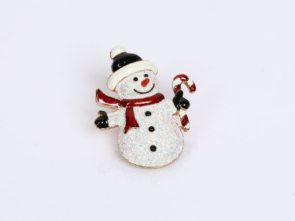 Brosche Schneemann Handarbeit Höhe x Breite 5 x 4.5 cm Brosche Schneemann Handarbeit Höhe x Breite 5 x 4.5 cm
