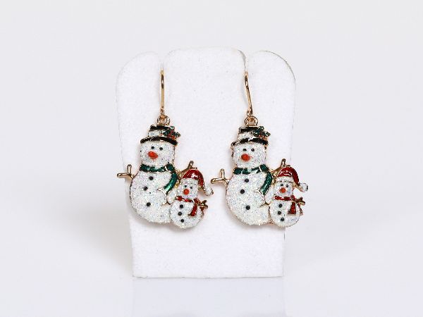 Ohrringe Schneemann 2er Handarbeit Höhe x Breite 2.5 x 2 cm