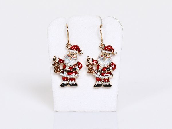 Ohrringe Santa Handarbeit Höhe x Breite 2 x 1.5 cm Ohrringe Santa Handarbeit Höhe x Breite 2 x 1.5 cm