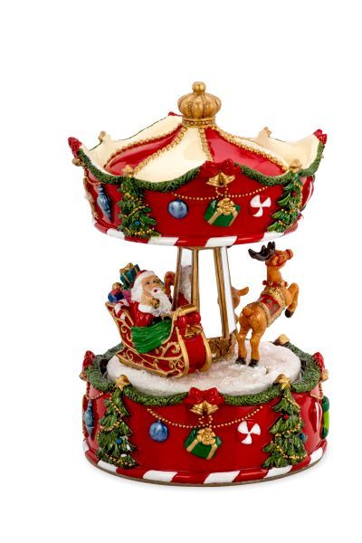 Spieluhr Karussell mit Weihnachtsmann Melodie White Christmas HxBxT 16.5 x 10.5 x 10.5 cm Spieluhr Karussell mit Weihnachtsmann Melodie White Christmas HxBxT 16.5 x 10.5 x 10.5 cm