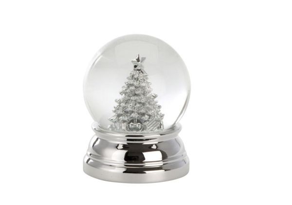 Schneekugel Tannenbaum groß versilbert Höhe x Breite 10.5 x 7.9 cm Schneekugel Tannenbaum groß versilbert Höhe x Breite 10.5 x 7.9 cm