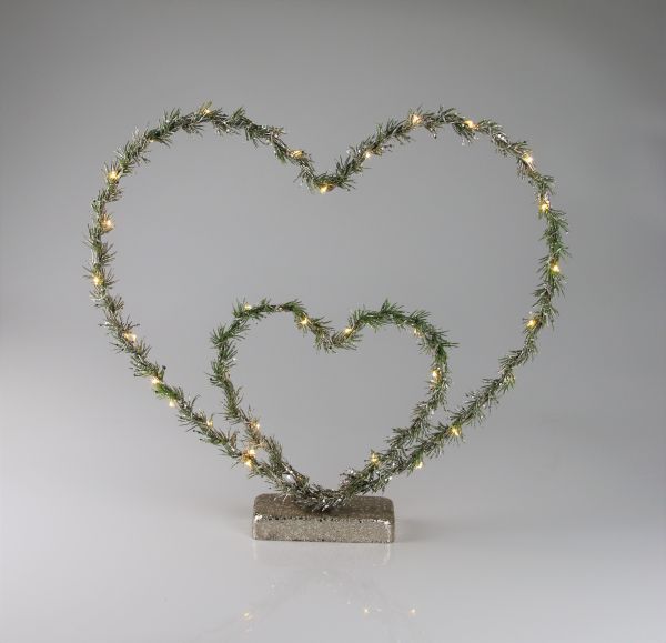 LED Herz m.Tanne 40*6 B6 L40 H40 wire/metal/plastic Batterie HxBxT 40 x 60 x 6 cm