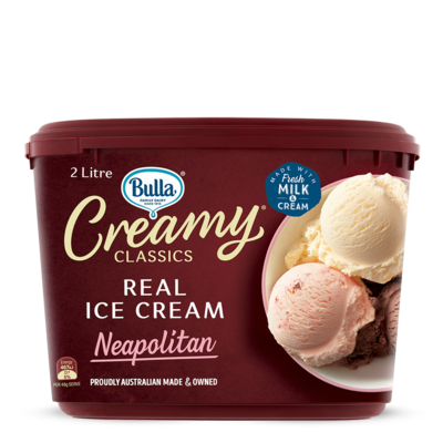 Bulla Creamy Classic Neapolitan Ice Cream 2ltr