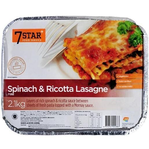 7 Star Spinach & Ricotta Lasagne 2.1kg tray