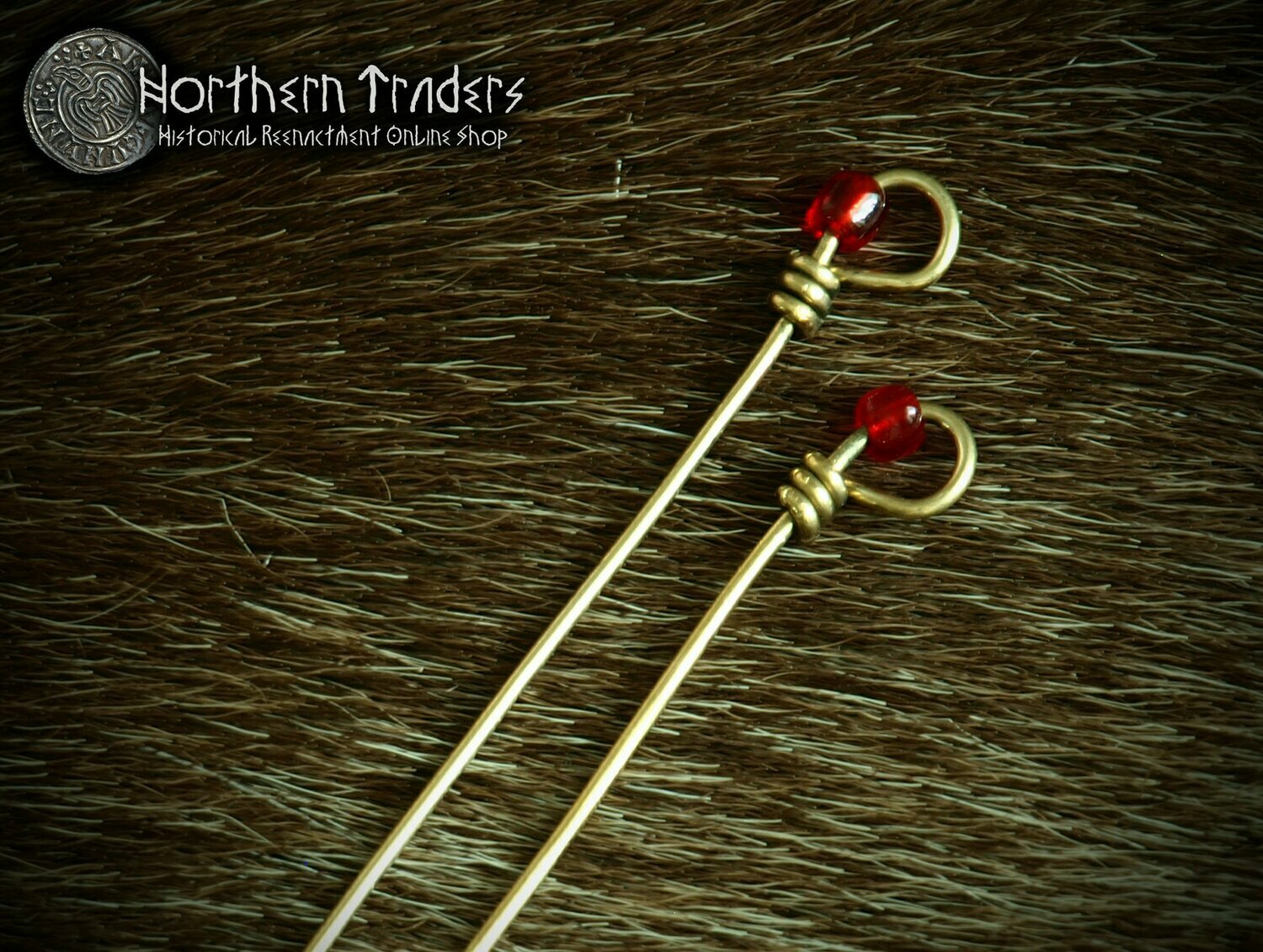 Brass Pins with Glass Beads