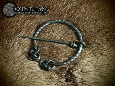Hand Forged Penannular Brooch with Interlaced Ends