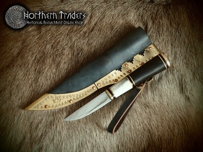Small Viking Knife with Decorated Sheath