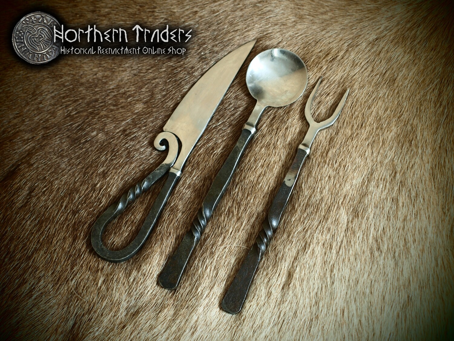 Hand-forged Medieval Cutlery Set