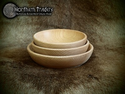 Set of 3 Medieval Wooden Bowls - Beech