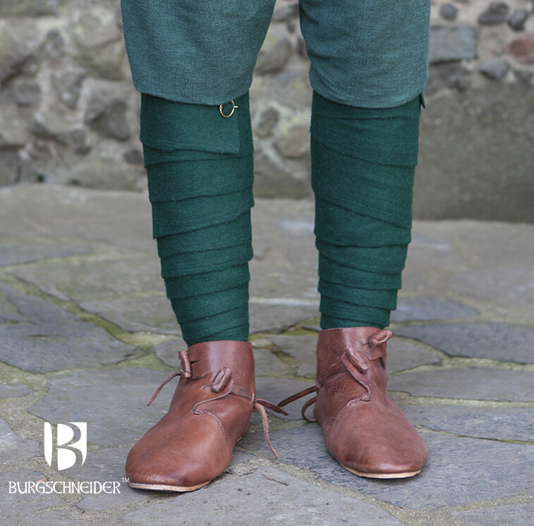 Medieval Leg Wraps - Wool Winingas - Green