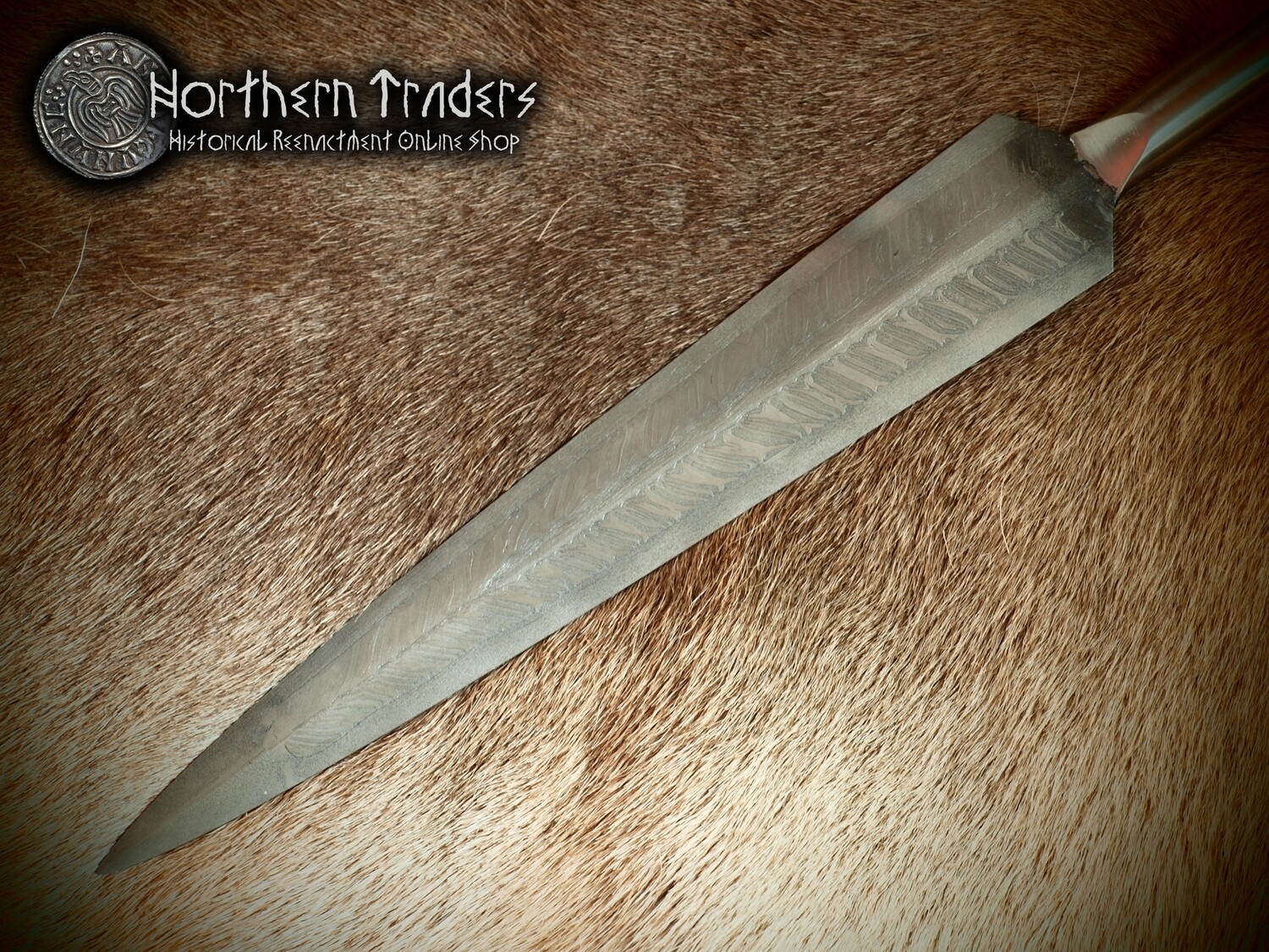 Deluxe Viking Spear with Pattern Welded Damascus Blade