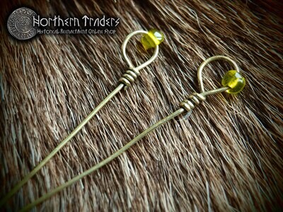Brass Pins with Glass Beads