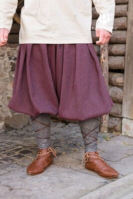 Rus Woolen Trousers "Borys" - Herringbone Burgundy/Grey