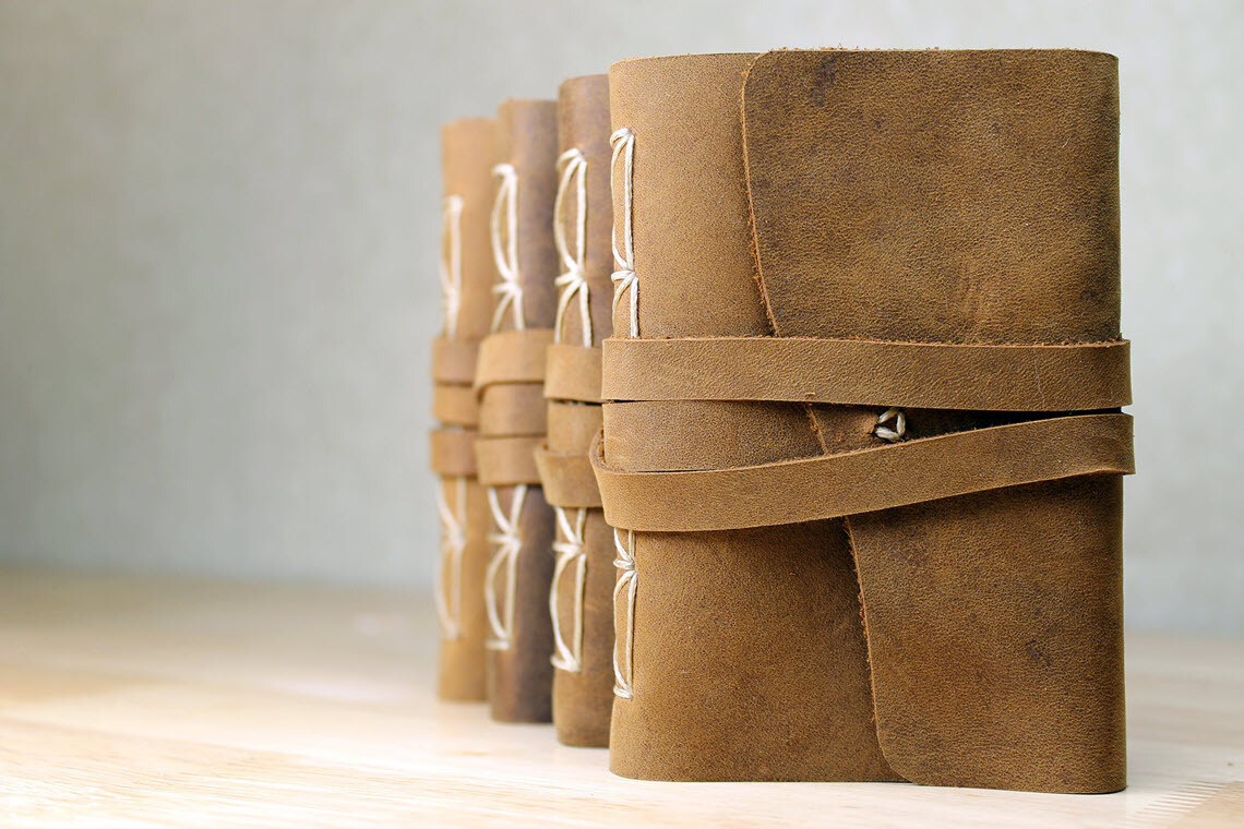 Leather Pocket Bible New Testament with Psalms | Rustic
