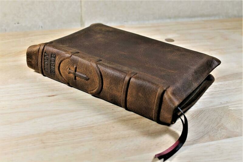 Leather Bible KJV - Antique Cowhide