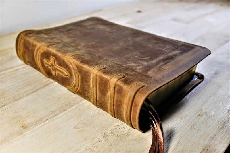 KJV Leather Journaling Bible - Rustic Leather