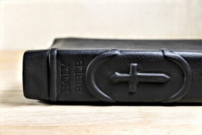 Leather Bible KJV - Black Cowhide
