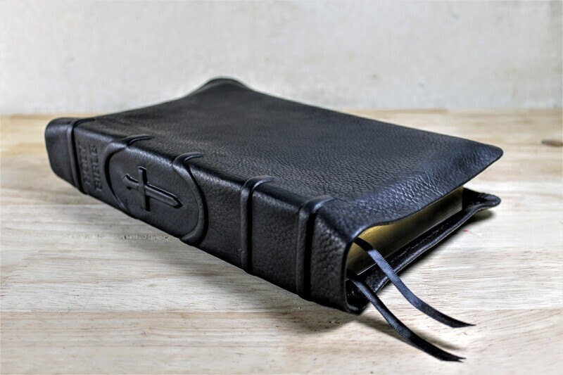 Leather Bible KJV - Black Cowhide
