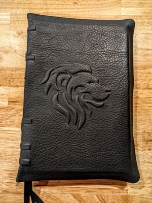 Leather Bible KJV - Rugged Black Cowhide (Super Giant Print)