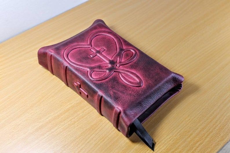 Leather Bible KJV - Aged Wine Cowhide