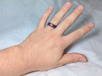 Handcrafted Full-Grain Leather Ring – Deep Wine