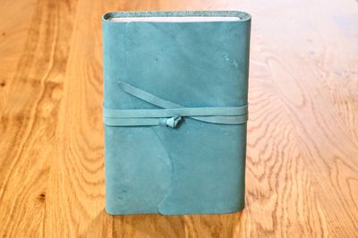 Leather Bible KJV | Turquoise Blue Cowhide