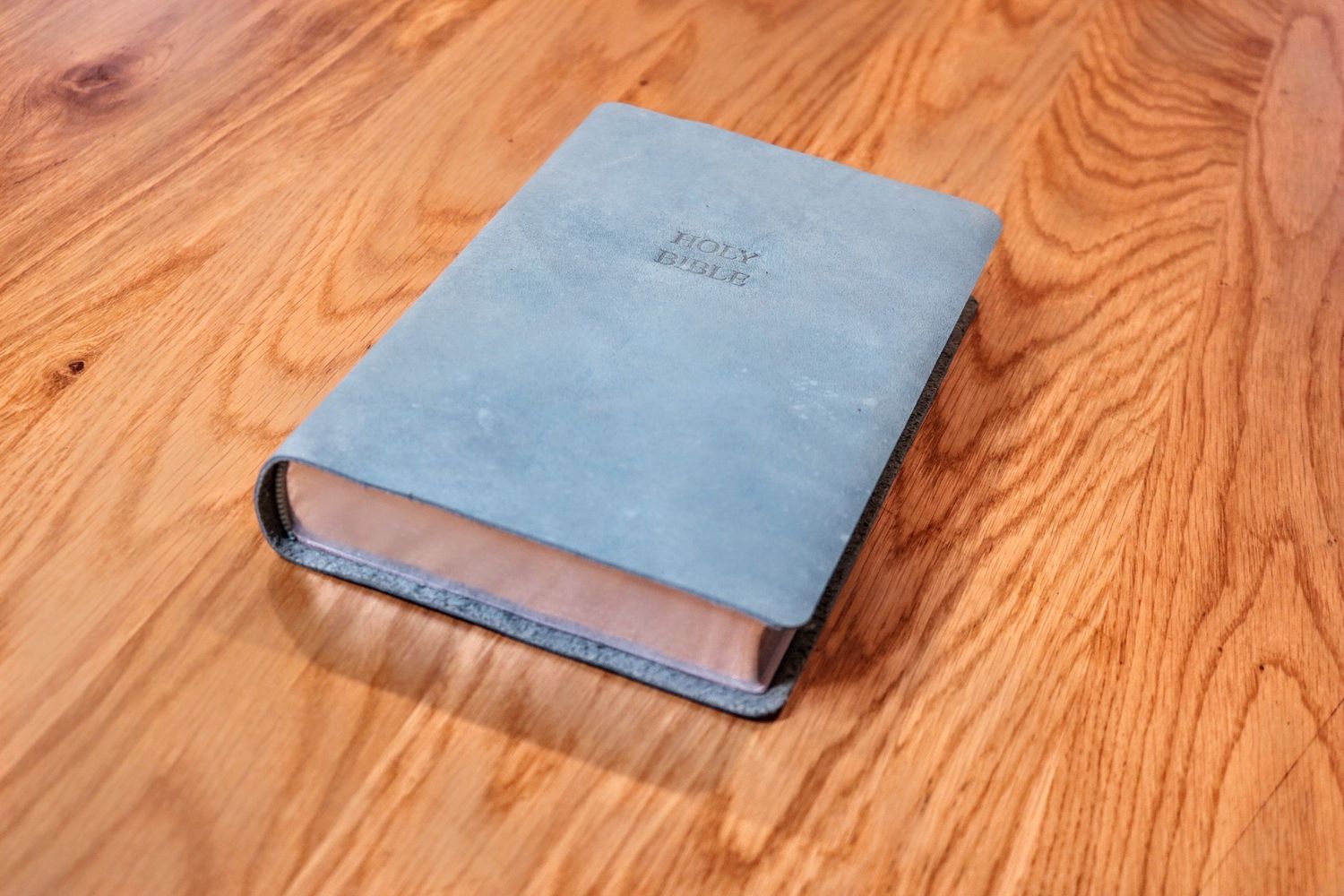 Leather Bible KJV | Turquoise Blue Cowhide (Classic)