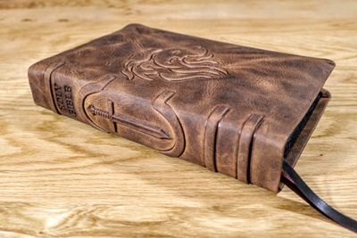 Leather Bible KJV - Antique Cowhide (Red-Letter Edition)