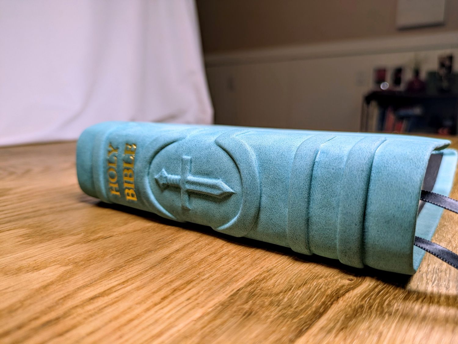Leather Bible KJV - Aquamarine Cowhide