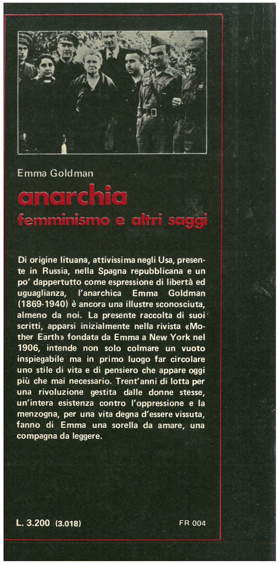 Goldman E. - ANARCHIA FEMMINISMO E ALTRI SAGGI