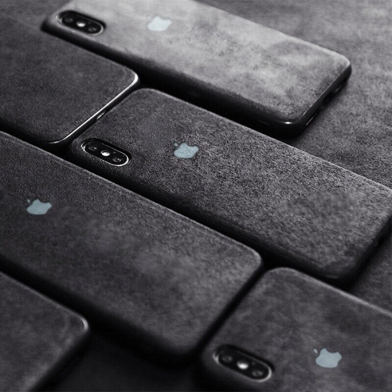 Alcantara Apple Logo Schutz Hülle für alle iPhone Modelle