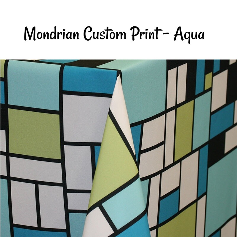 Mondrian Aqua Custom Print - 1 Color