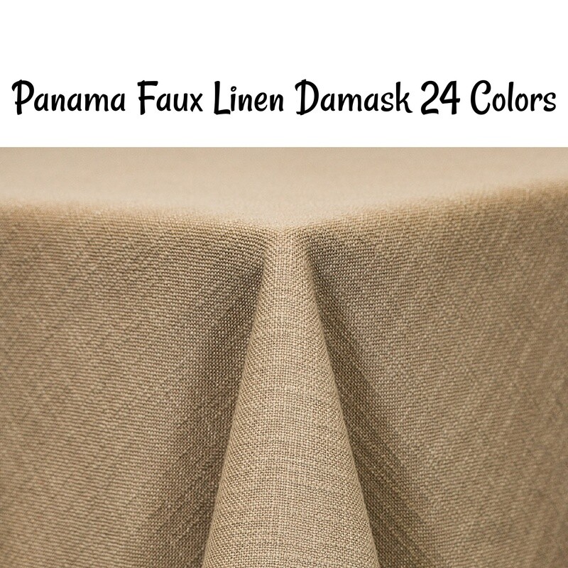 Panama Faux Linen Damask 120" - 24 Colors