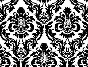 Black & White Damask Fabric Swatch