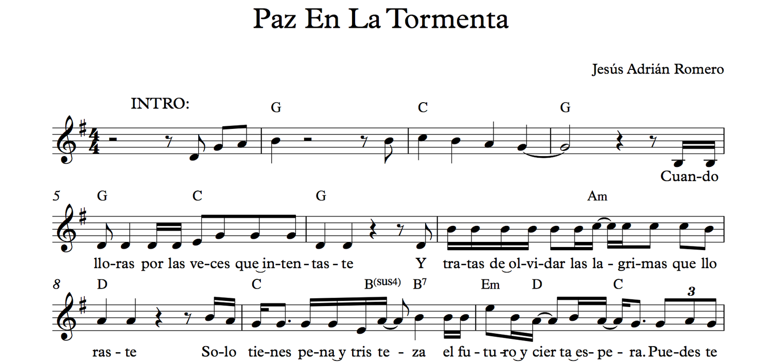 Paz En La Tormenta - Acordes y Melodía