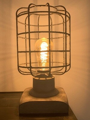 Rustic/Industrial Caged Edison Table Lamp