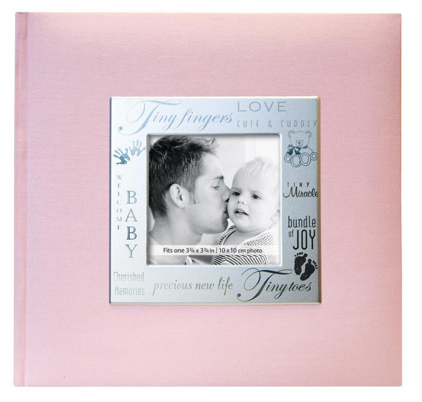 ALBUM DE TELA 8.5&quot; X 8.5&quot; BEBE ROSA