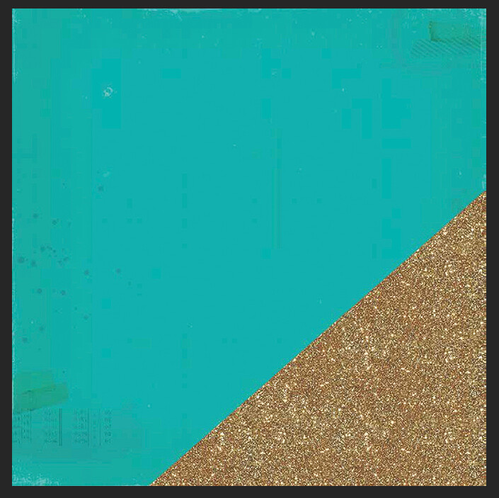HOJAS 12X12 CON ESQUINA DE BRILLANTINA DORADA