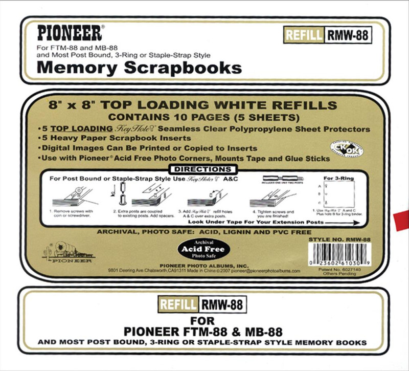 PAQUETE DE PROTECTORES DE HOJA 8&quot;X8&quot; PIONEER