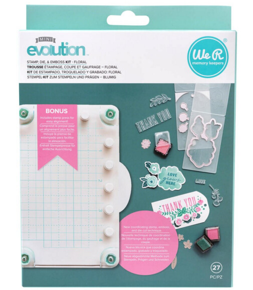 MINI PRECISION PRESS CON KIT DE TROQUELES, FOLDER DE EMBOSAR  Y SELLOS