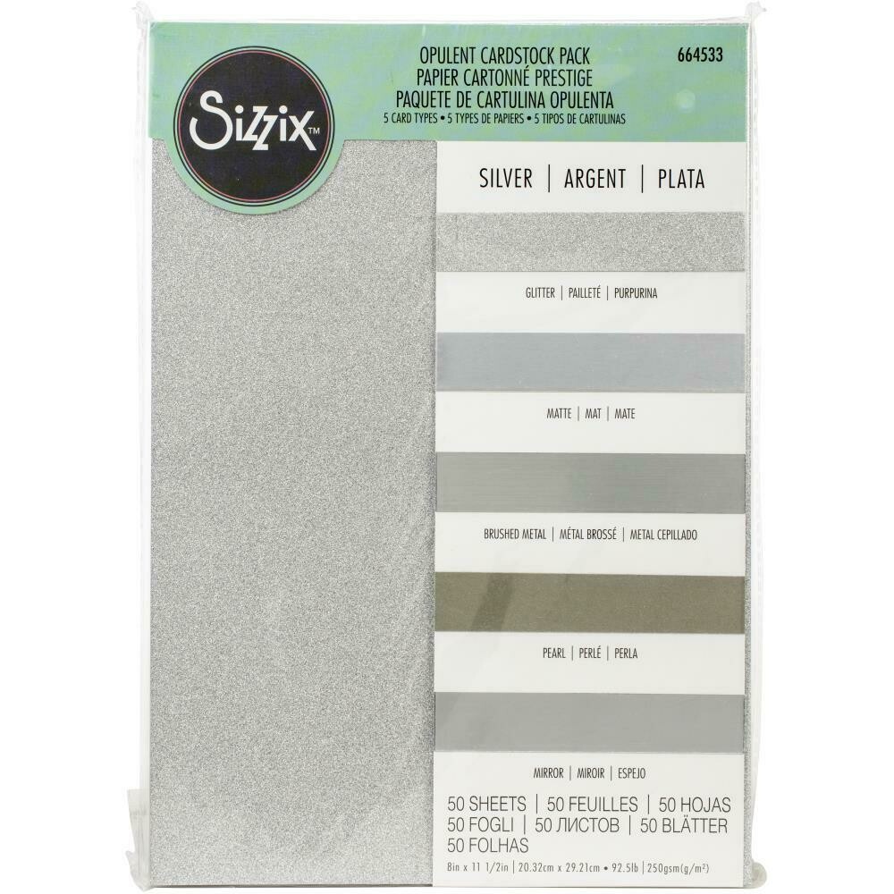 SIZZIX SURFACEZ OPULENT CARTULINAS PLATEADAS
