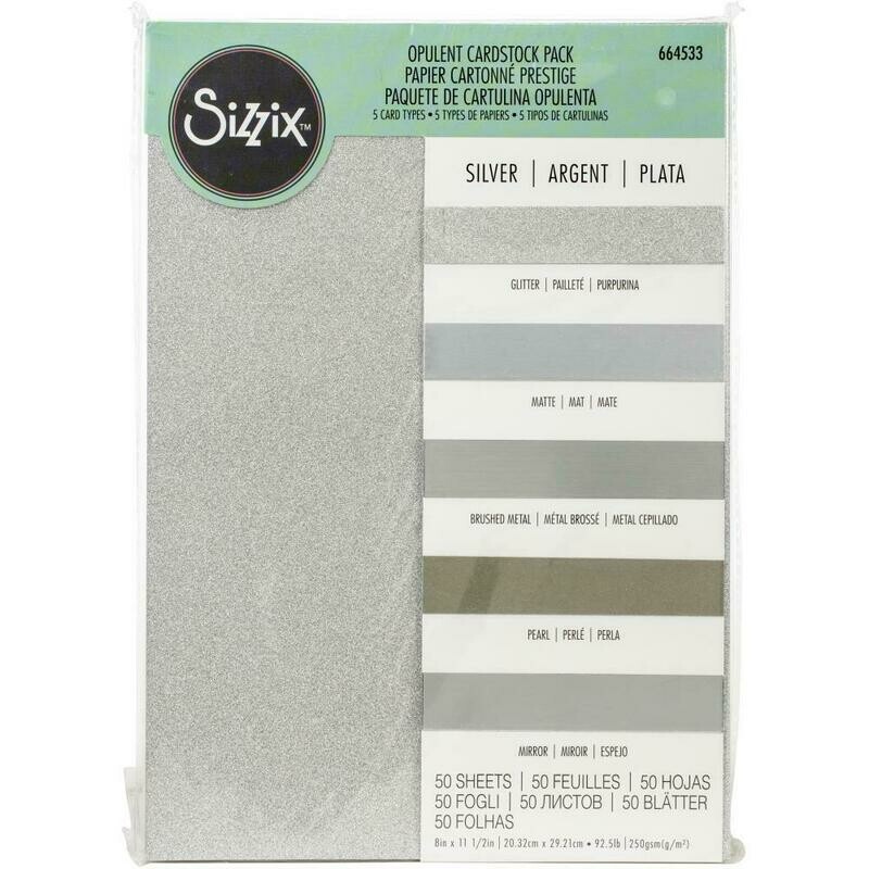 SIZZIX SURFACEZ OPULENT CARTULINAS PLATEADAS