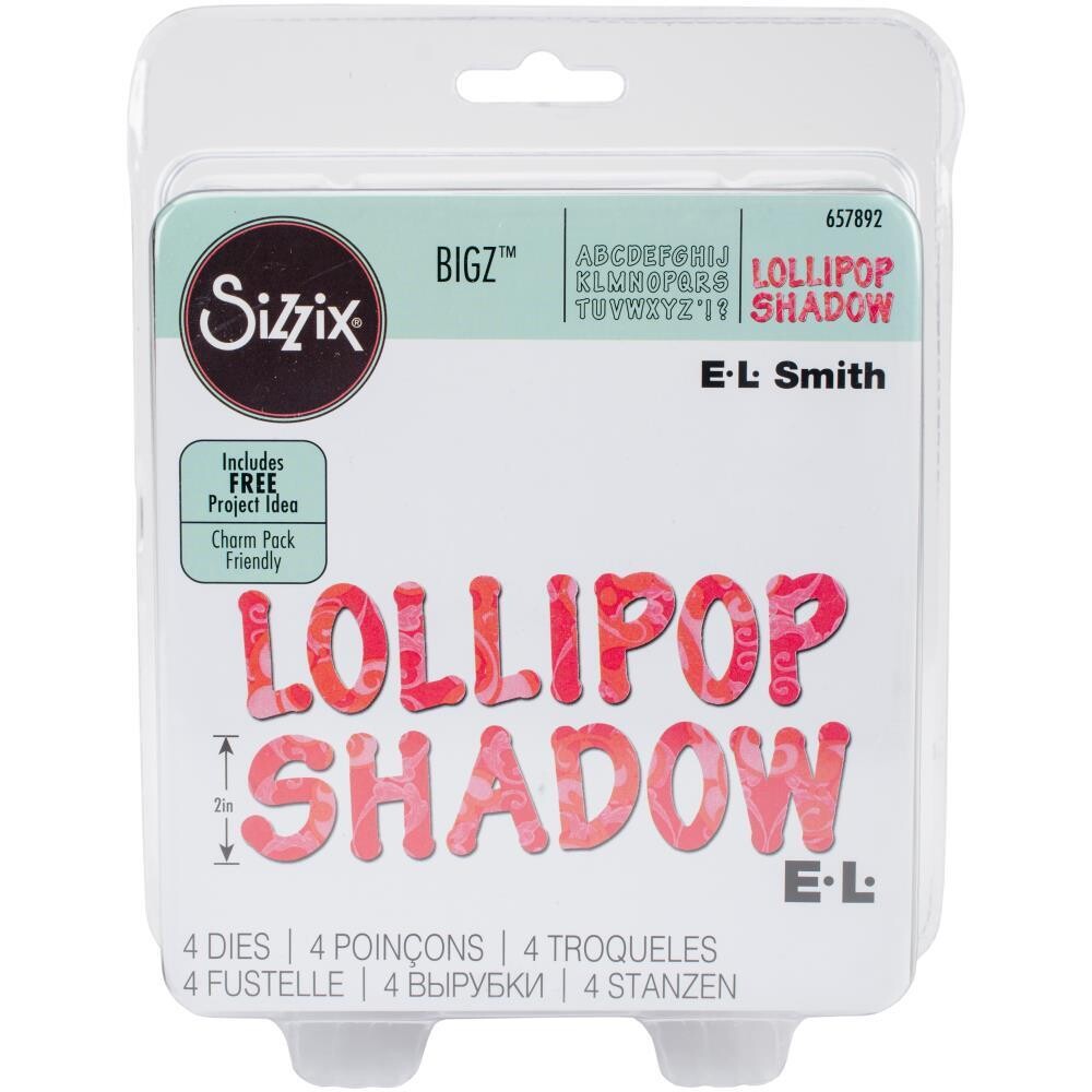 TROQUEL BIGZ LETRAS DE 2&quot; LOLLIPOP MAYÚSCULAS (4 DADOS)